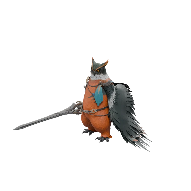 Aullaeu Forest Warden Mercenary source model in its idle pose