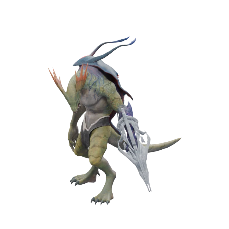 Draconute Handler source model in its idle pose