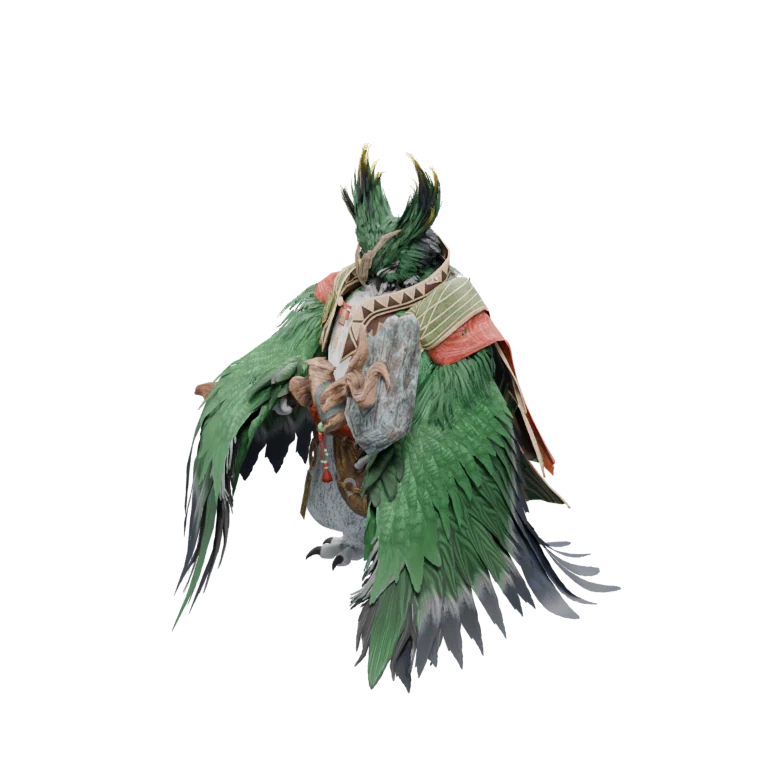 Urugugu Wind Mage source model in its idle pose