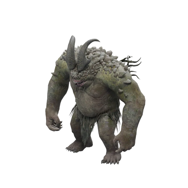 Eroded Oga source model in its idle pose