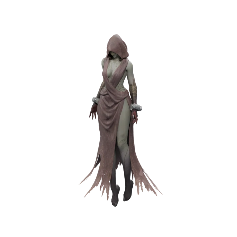 Corrupted Karas Handmaiden source model in its idle pose