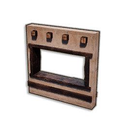 WALL WITH DOUBLE WINDOW FRAME