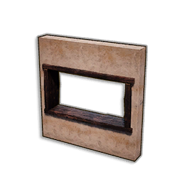 WALL WITH DOUBLE WINDOW FRAME