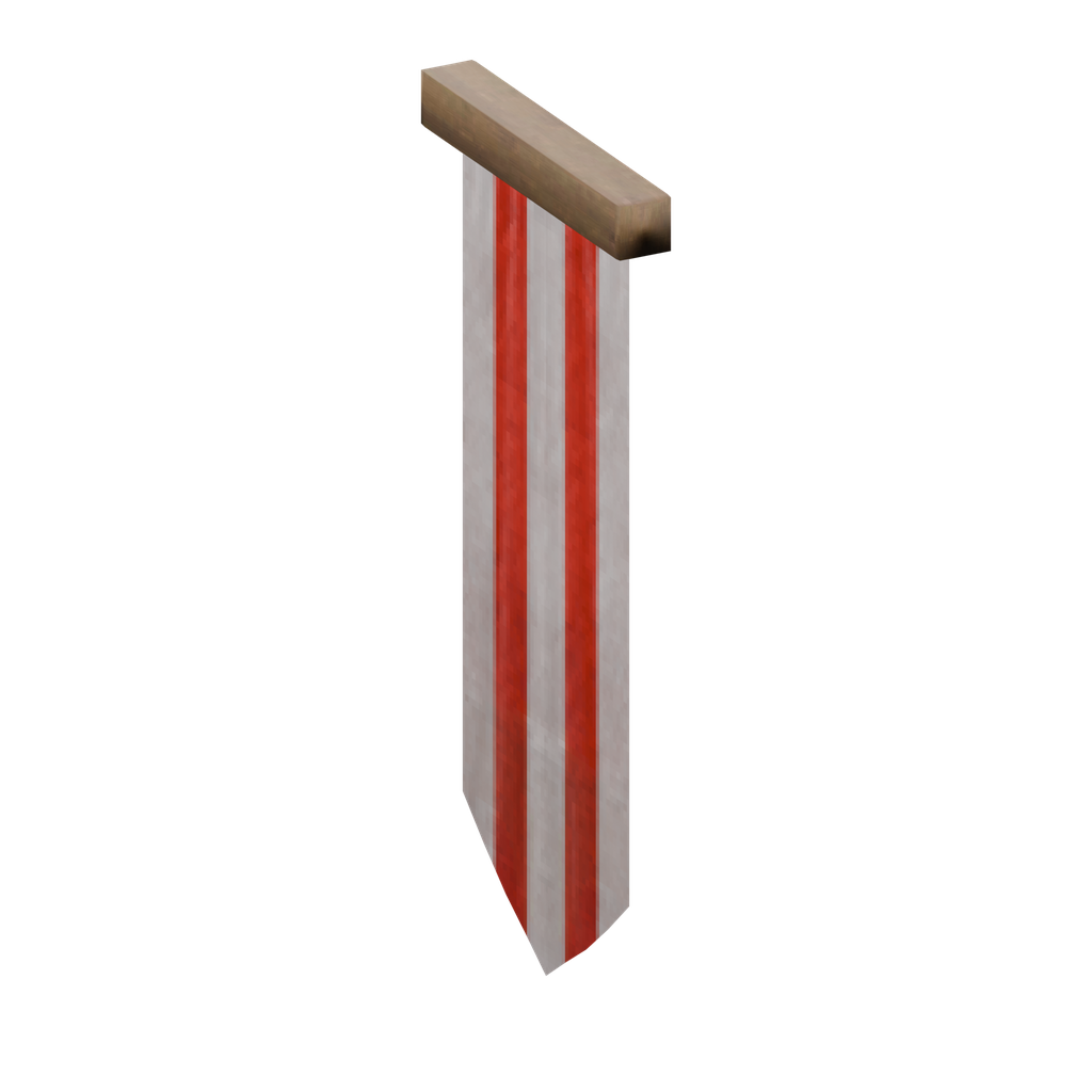 White and Red Striped Banner