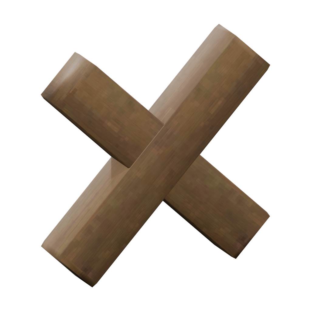 Wood Roof Cross 45°